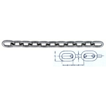 DIN766 Scheepsketting (kortschalmige ketting) Staal elektrolytisch verzinkt